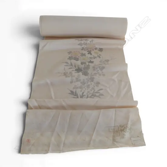 Unused 1980's NISHIJIN TEXTILE (Kyoto) JAPANESE SILK ROLL L.12M W.370mm. New old stock