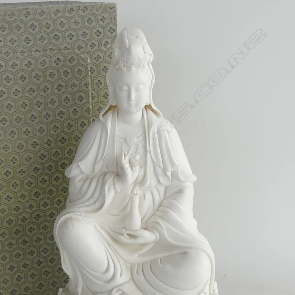 CHINESE BLANC DE CHINE PORCLAIN FIGURE IN ORIGINAL BOX H450MM Image 1++