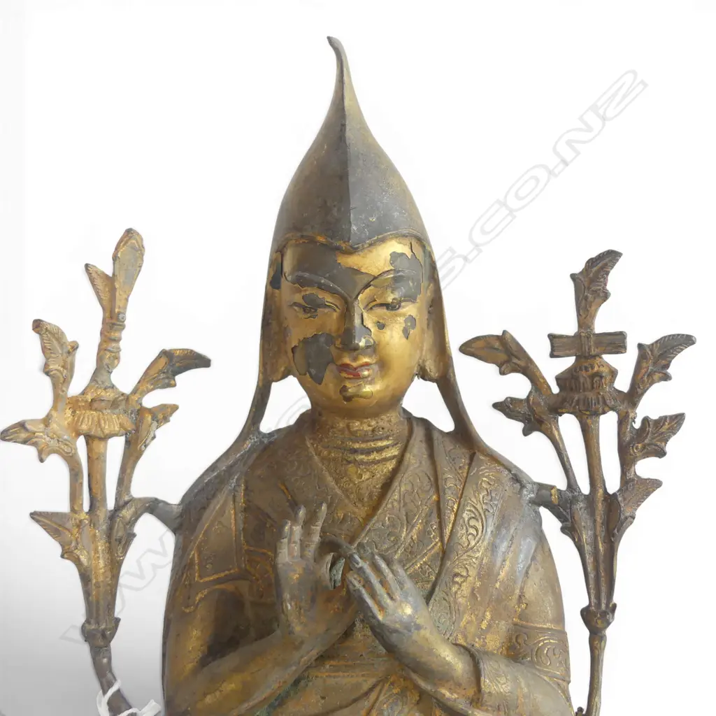 ORIENTAL GILT METAL BUDDHA H.265mm Image 1++