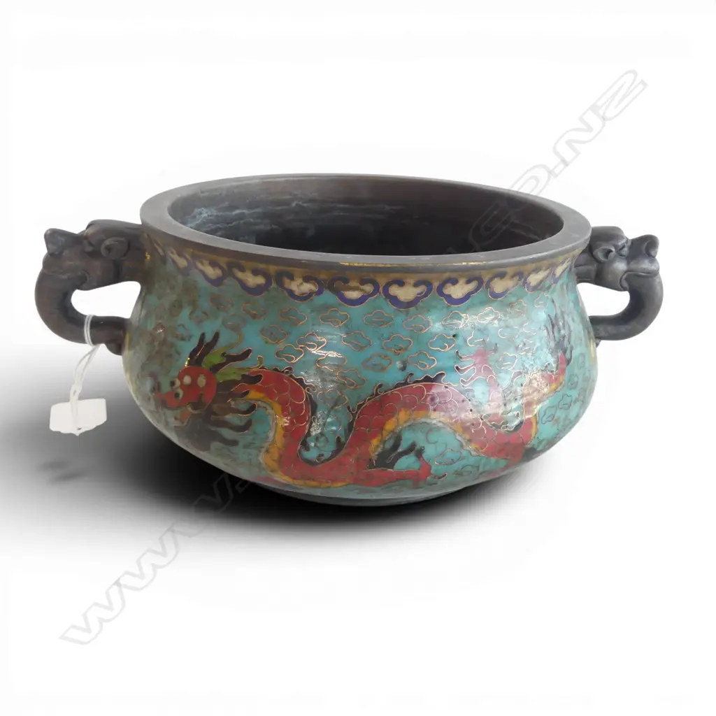 CLOISONNE INCENSE BOWL H.95mm, 200mm dia Image 1++