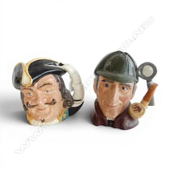 2 LARGE SIZE RD CHARACTER JUGS THE SLEUTH  & CAPT MORGAN H190MM