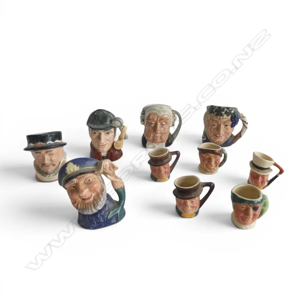 5 ROYAL DOULTON CHARACTER JUGS H.65 + 5 SMALLER H.35mm Image 1++