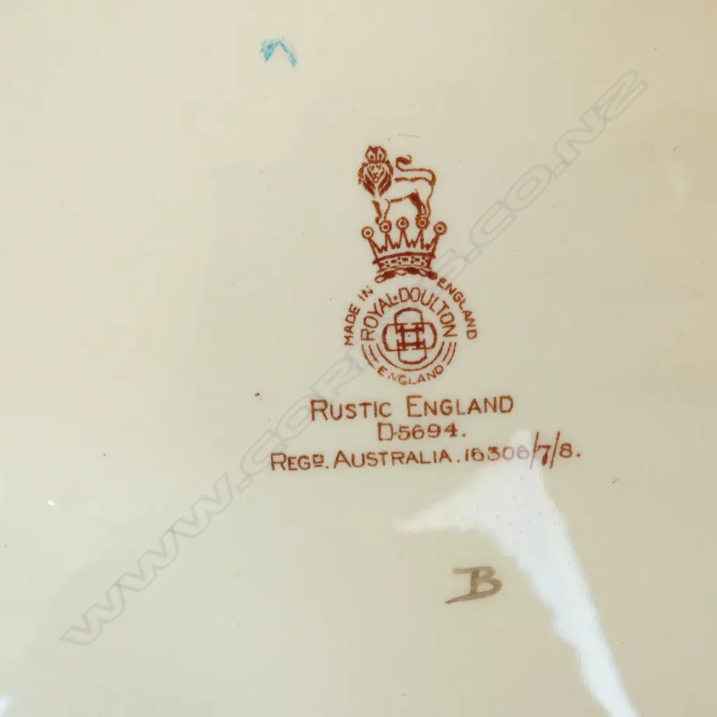 ROYAL DOULTON RUSTIC ENGLAND PLATE + CHARACTER JUG W.230mm Image 1++