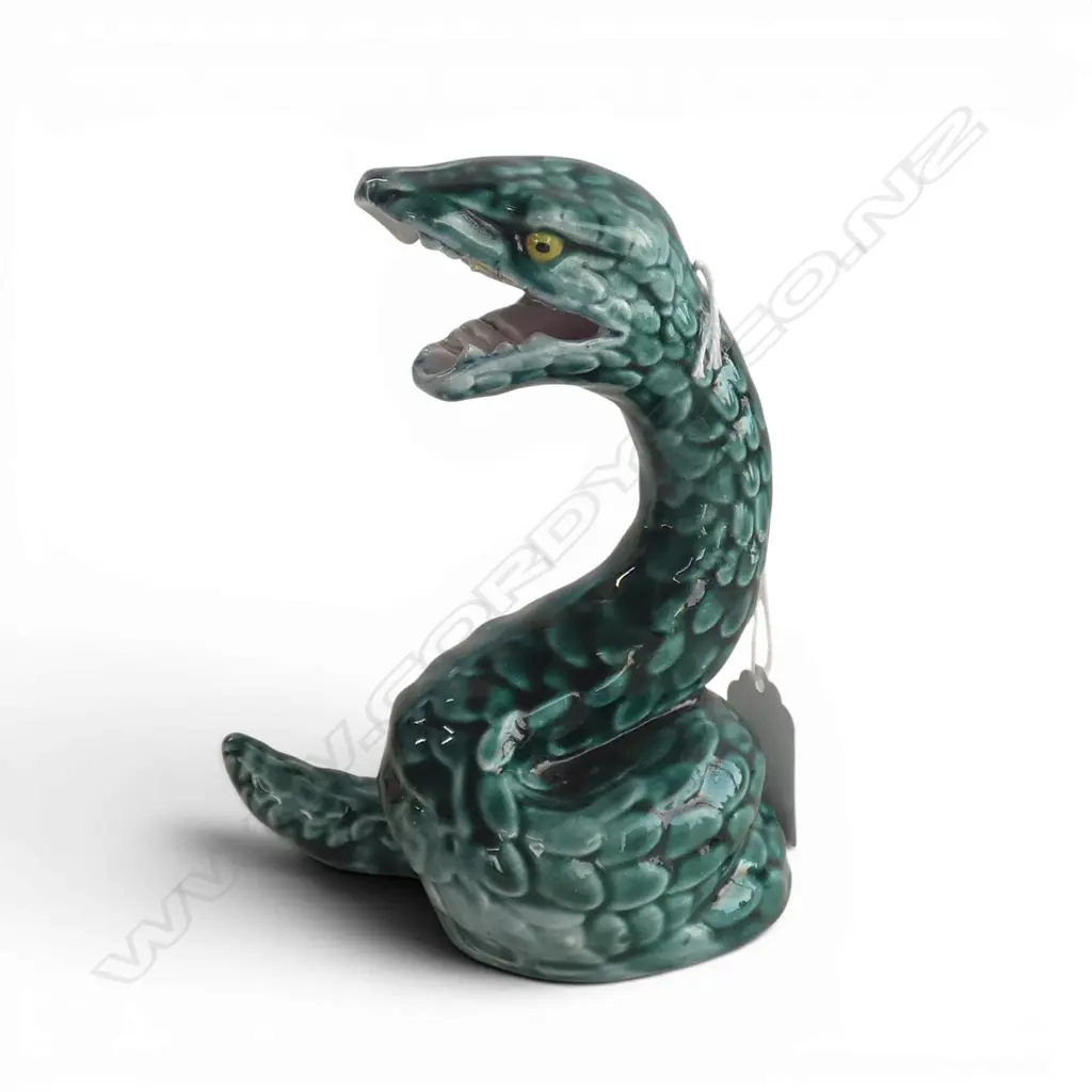 1930S EUROPEAN MAJOLLICA RISING SNAKE H150MM Image 1++