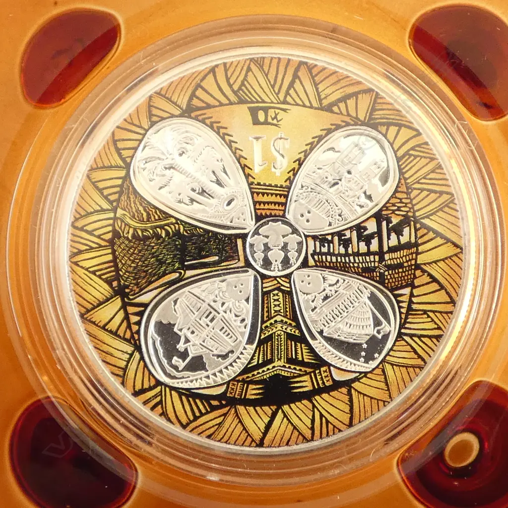 N.Z. & SAMOA 50YRS OF FRIENDSHIP .999 SILVER PROOF 1oz COIN & GLASS STAND Image 1++