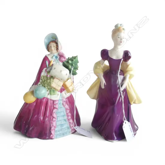 ROYAL DOULTON FIGURINE 'LORETTA' + ROYAL WORCESTER faults H.210mm