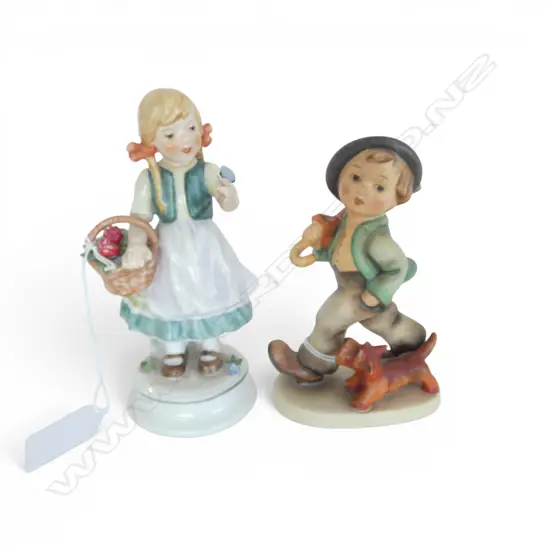 2 GOEBEL FIGURINES chip to base & basket H.160mm
