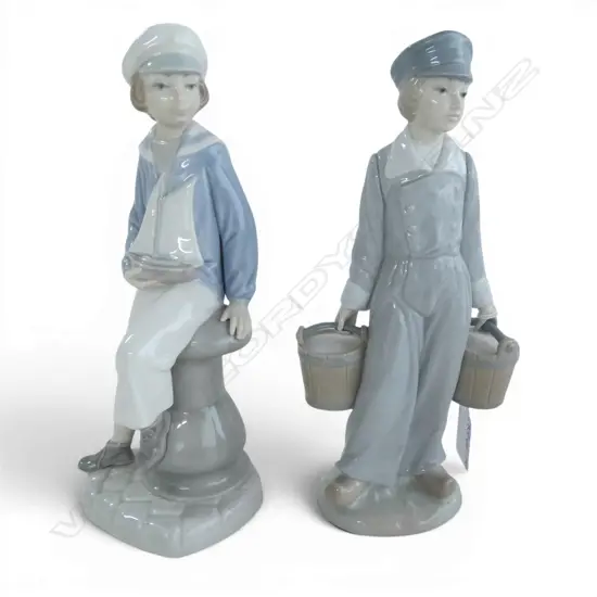 2 LLADRO SAILOR BOY FIGURINES H.230mm