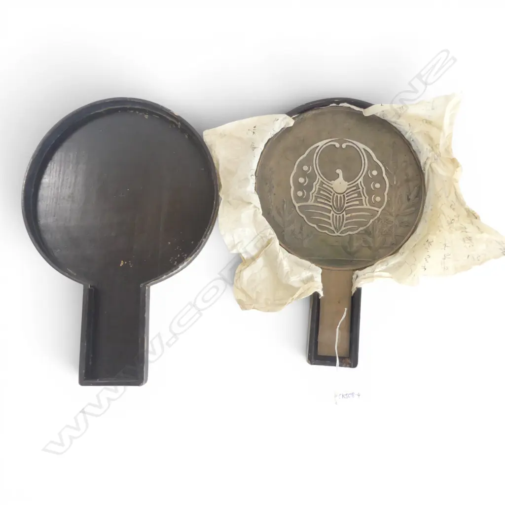 BRONZE HAND MIRROR, BOXED H.350mm Image 1++