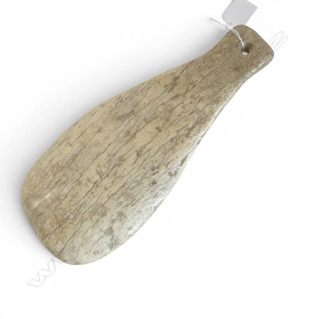 MAORI CARVED WHALE BONE HANDCLUB (PATU PARAOA). L.260mm. Probably 20thC Image 1++