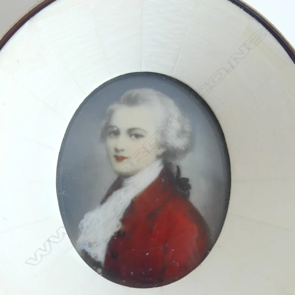 GEORGIAN MINIATURE OF W.A. MOZART IN IVORY FRAME H.85mm Image 1++
