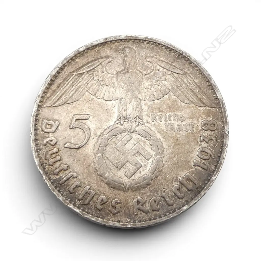 GERMAN 1938 5 MARK COIN Image 1++