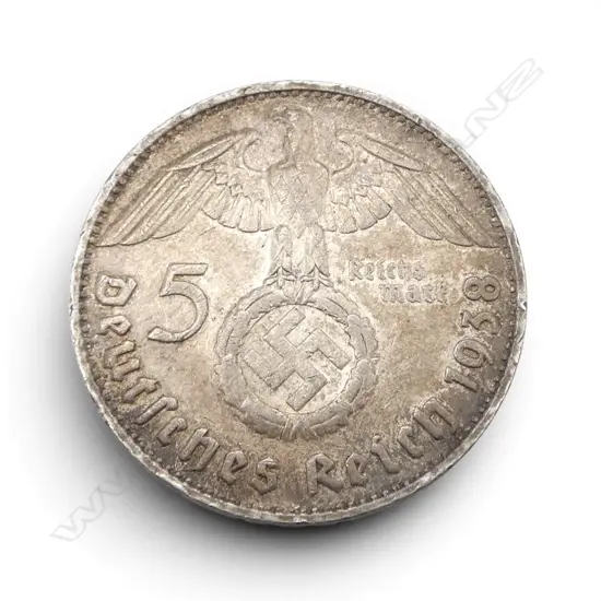 GERMAN 1938 5 MARK COIN