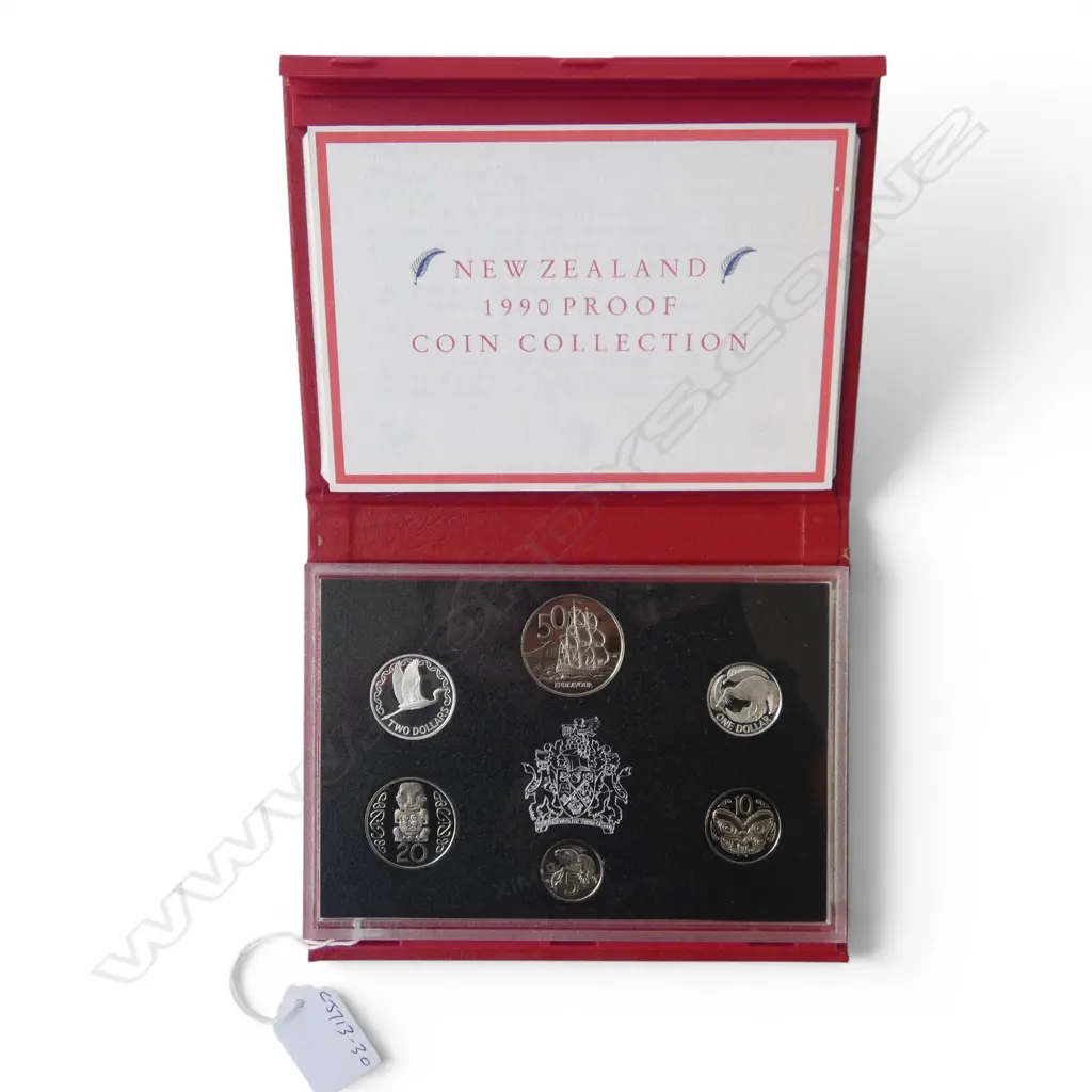 NZ 1990 PROOF SET; TWO .999 SILVER Image 1++
