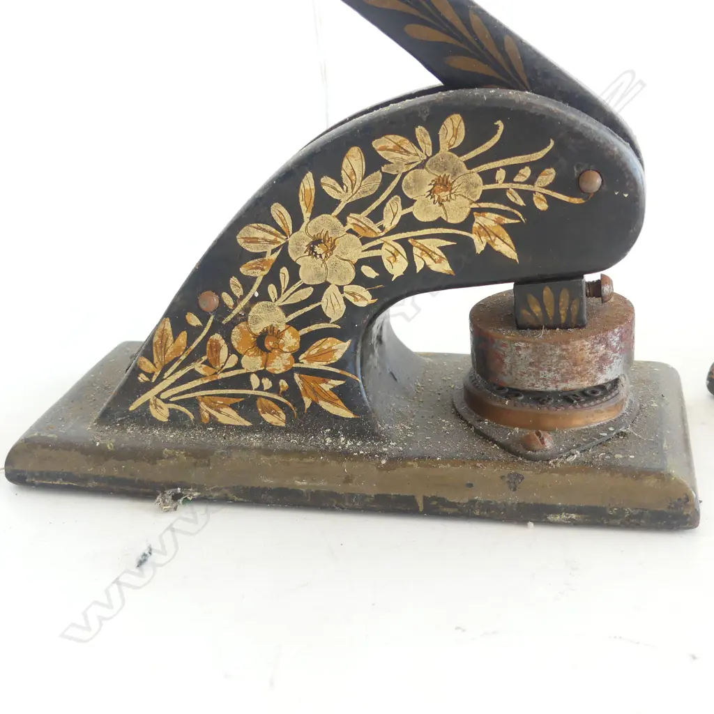 2 VICTORIAN CAST IRON EMBOSSERS as used for public seals etc. 1 with no embossing plates Image 1++