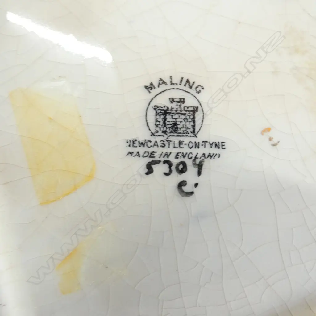 MALING 'GOLDEN SPRAY' JUG H.275mm + 2 MALING SQUARE PLATES Image 1++
