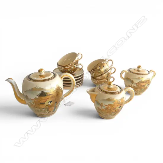 6 PLACE SATSUMA TEA SET 