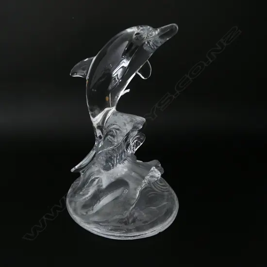 FRENCH CAST CRYSTAL DOLPHIN ORNAMENT H.170mm