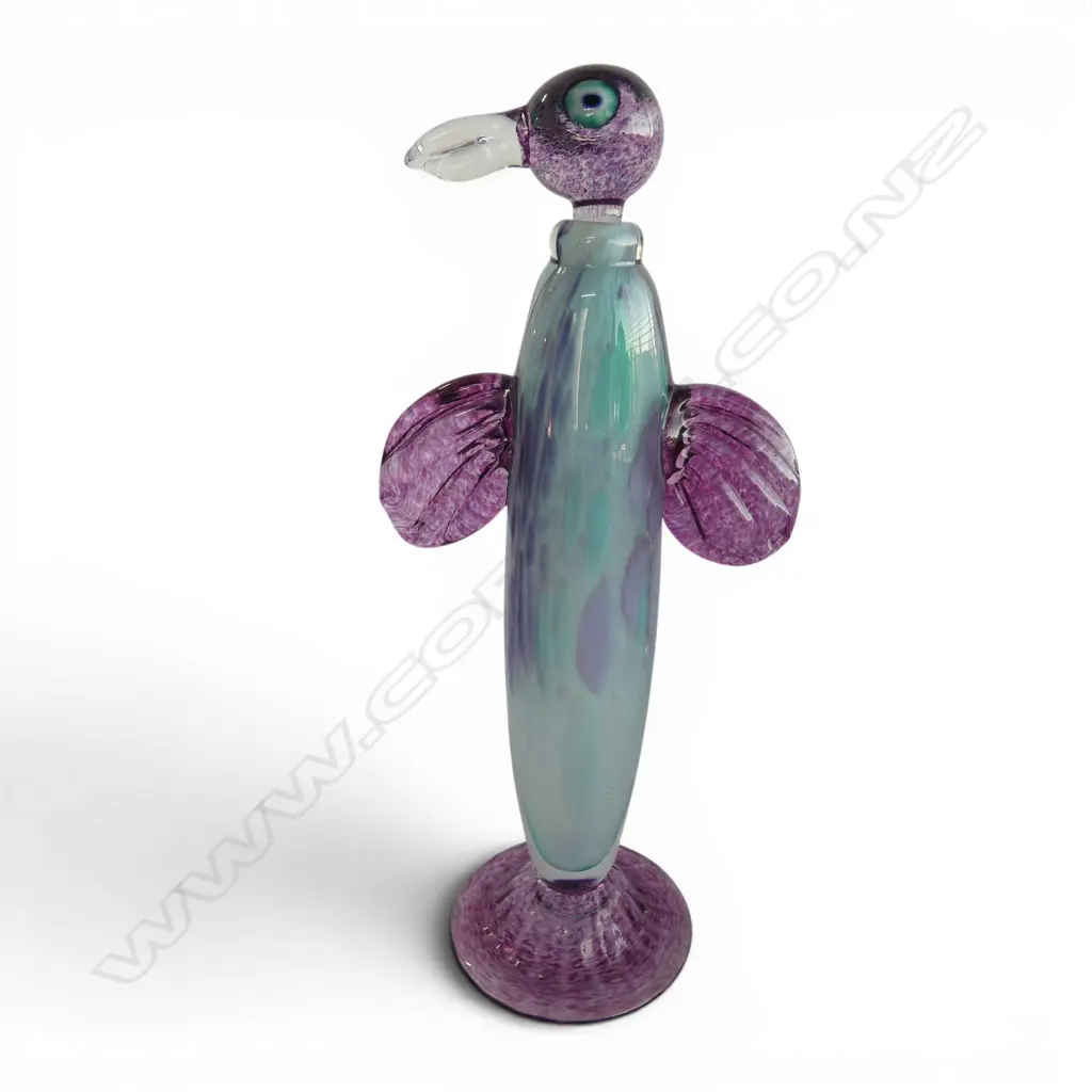 CHRIS PANTONE ART GLASS BIRD FORM DECANTER H.320mm Image 1++