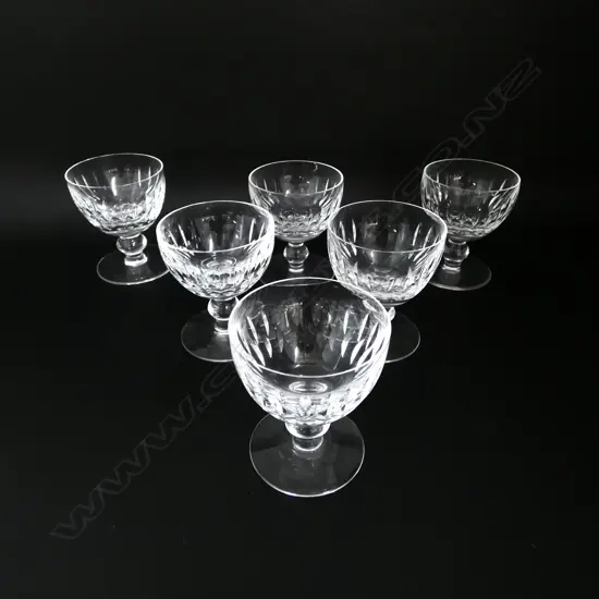 6 SMALL WEDGWOOD CUT CRYSTAL GLASSES H.90mm