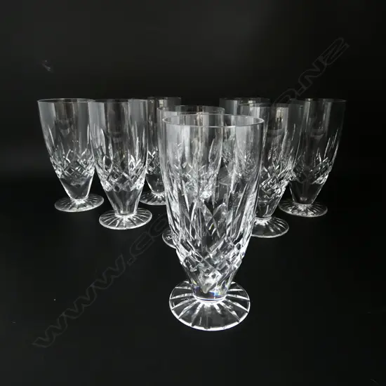 8 WEDGWOOD CUT CRYSTAL BEER GLASSES H.165mm