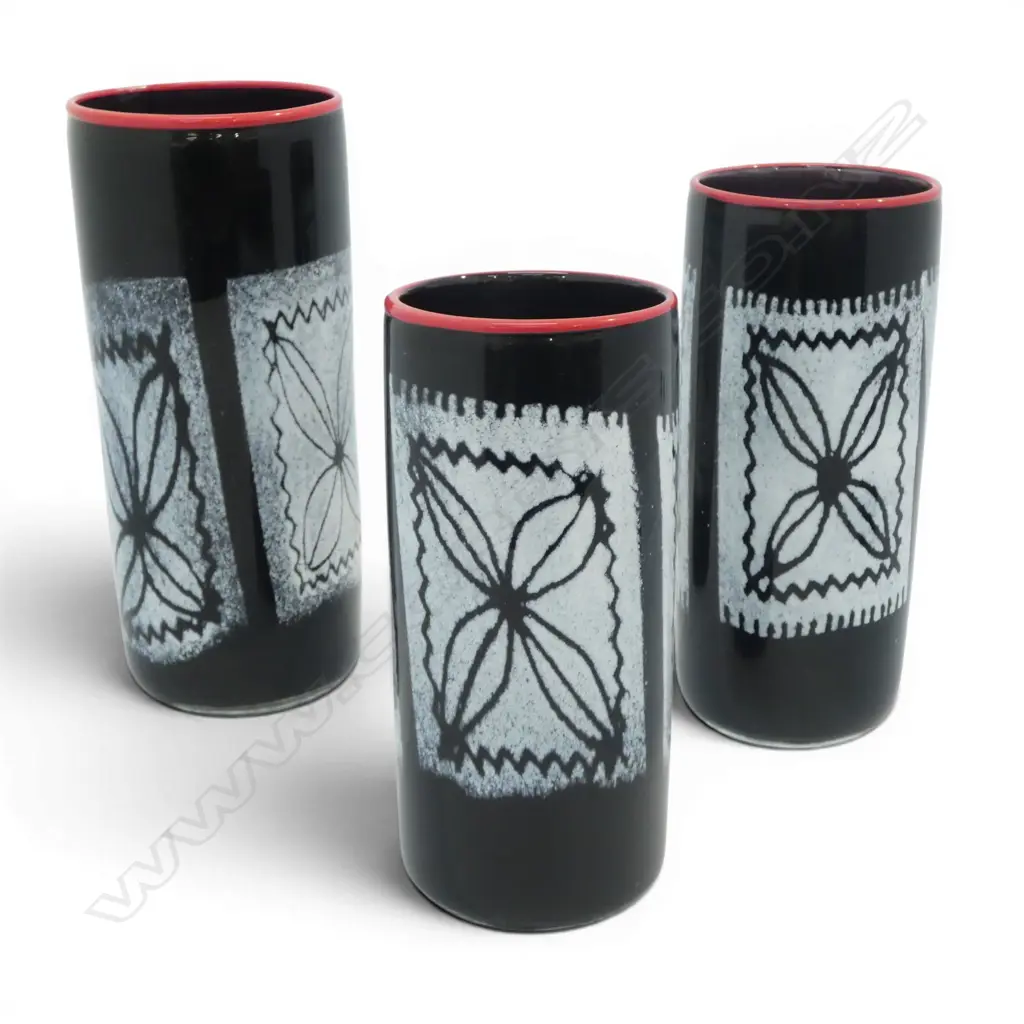 3 ART GLASS VASES H.215 - 265mm Image 1++