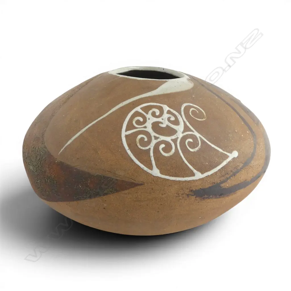 ATTRIBUTED BRIAN GARTSIDE STUDIO POTTERY VASE H.250mm, 450mm CRACKED TO BASE Image 1++