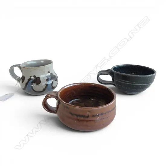 3 STUDIO POTTERY MUGS; HELEN MASON, KIM MORGAN & OTHER
