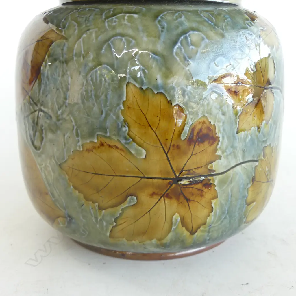 ROYAL DOULTON LAMBETH STONEWARE VASE H.200mm Image 1++