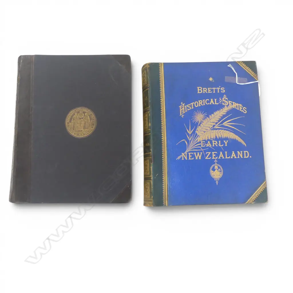 2 ANTIQUE BOOKS; BRETTS HISTORICAL SERIES NZ, ENCYLOPEDIA  OF NZ Image 1++