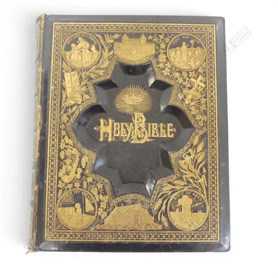LATE 19thC HOLY BIBLE H.315mm