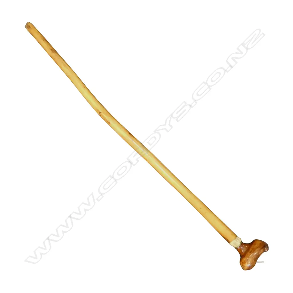 EXOTIC WOODS SOLID WALKING STICK with antler section. L.980mm Image 1++