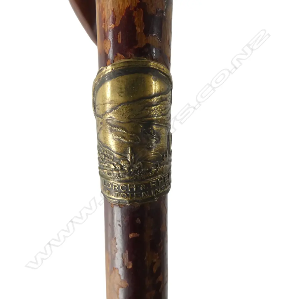 VINTAGE WALKING STICK + GLASS WALKING STICK base chipped H.640mm Image 1++