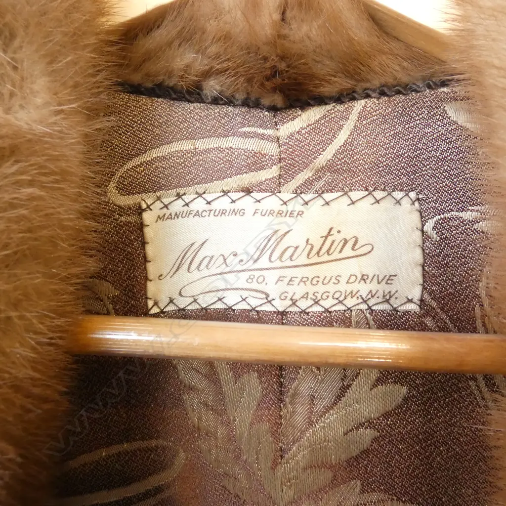 MAX MARTIN ASTRAKHAN WOOL COAT w. MINK COLLAR Image 1++