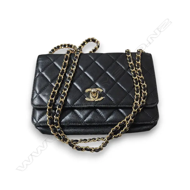 CHANEL? COPY? WALLET ON CHAIN W GOLD-TONE HARDWARE Image 1++