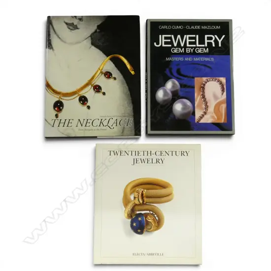 THREE GOOD JEWELLERY BOOKS 'JEWELLERY GEM BY GEM' 'THE NECKLACE' '20THC JEWELLERY' From the estate of Simon Misdale