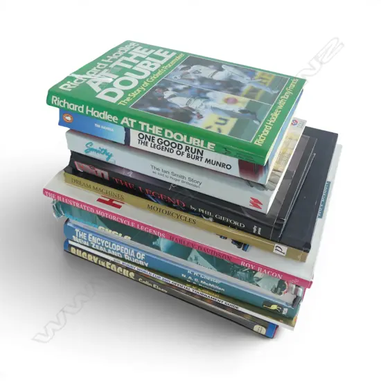 11 BOOKS; RUGBY, CRICKET, MOTORCYCLES