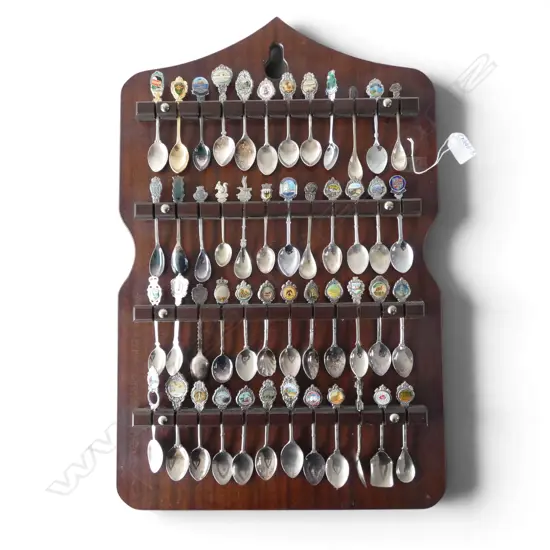 DISPLAY OF ASST. SOUVENIR SPOONS H.590mm