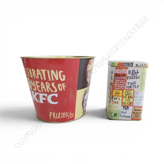 DICK FRIZZELL KFC BUCKET & BELL TEA TIN H.180mm