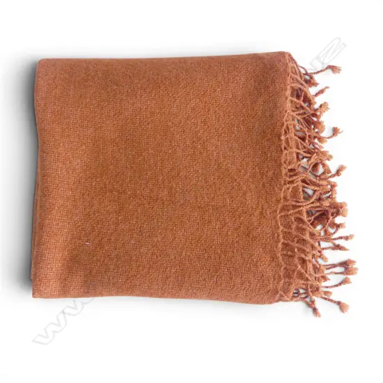 20 % WOOL CINNAMON COLOR NOOD THROW, 1300 X 1700MM