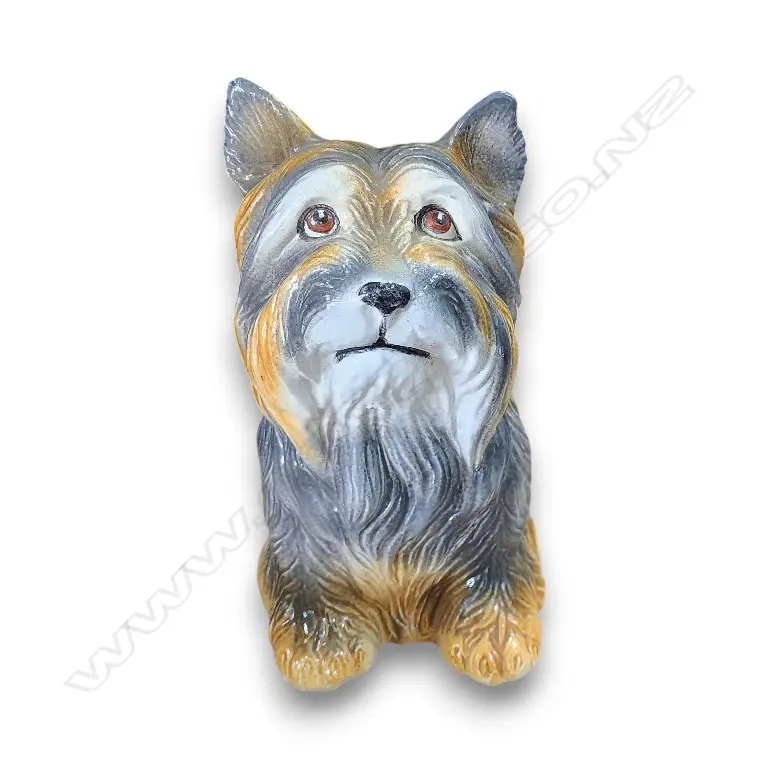 ITALIAN PORCELAIN FIGURINE OF A YORKSHIRE TERRIER 400L x 300h MM Image 1++