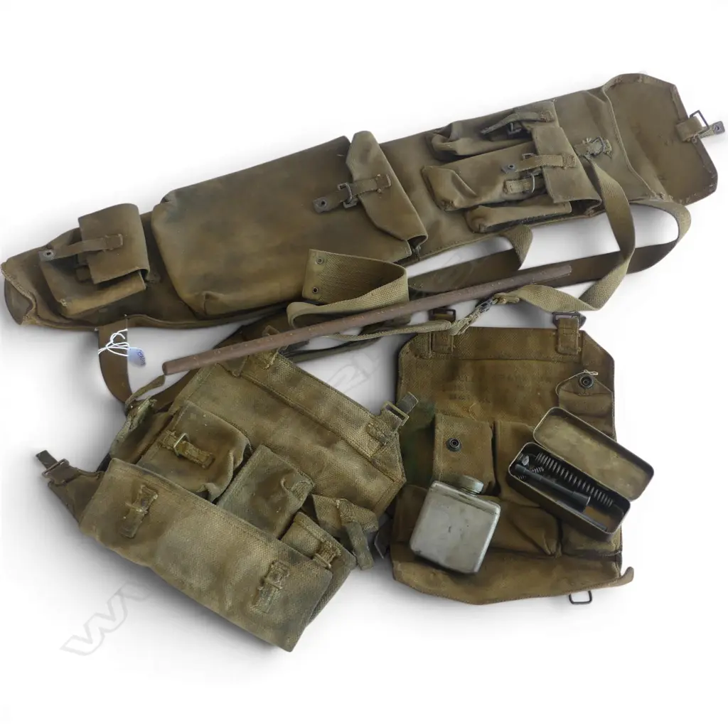 BRITISH MILITARY BREN GUN CARRY BAG + 2 POUCHES Image 1++