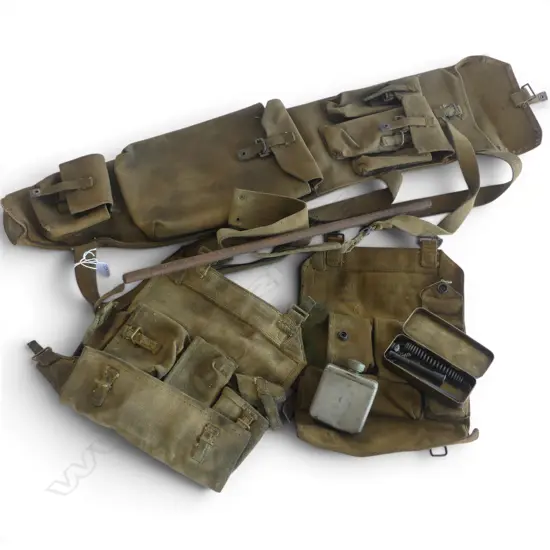 BRITISH MILITARY BREN GUN CARRY BAG + 2 POUCHES