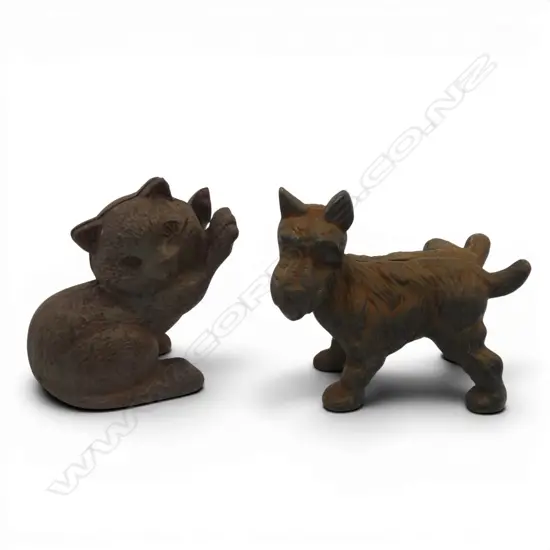 TWO CAST IRON DOOR STOPS