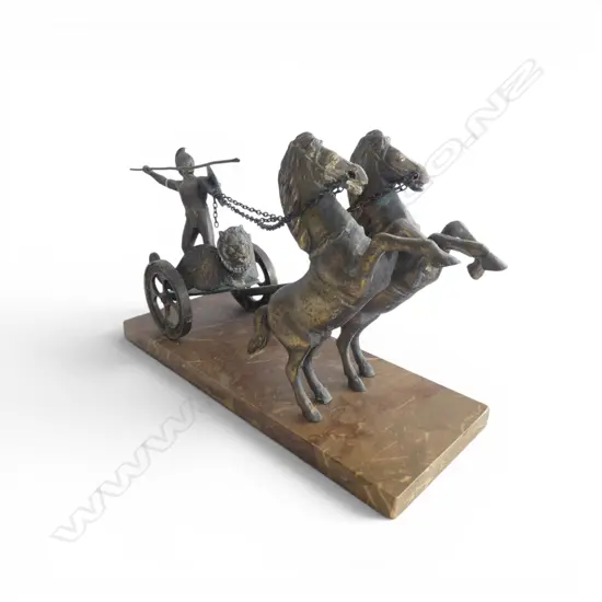 GILT METAL CHARIOT RIDER 450x140x220mm