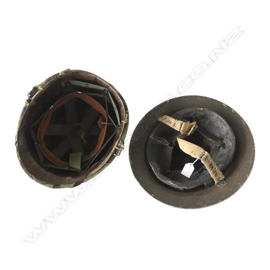 2 MILITARY HELMETS; WWII BRODIE, AMERICAN VIETNAM Image 1++