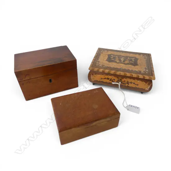 3 WOODEN BOXES W.175mm