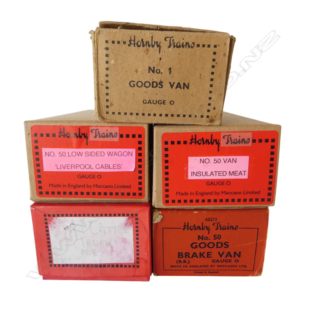 5 BOXED HORNBY RAILWAY '0' GAUGE WAGONS Image 1++