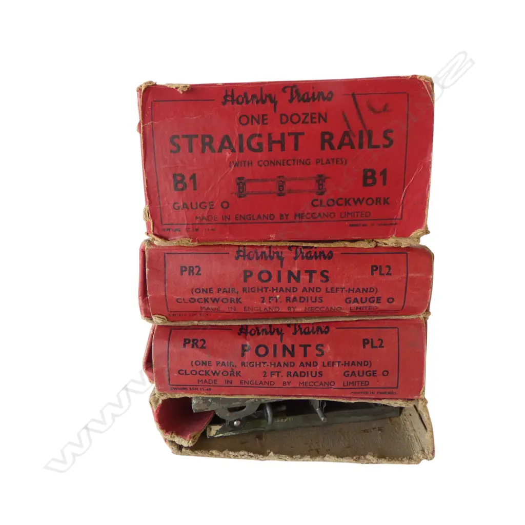 3 BOXES VINTAGE HORNBY RAILWAY '0' GAUGE 2 POINTS & SHORT STRAIGHT RAIL Image 1++