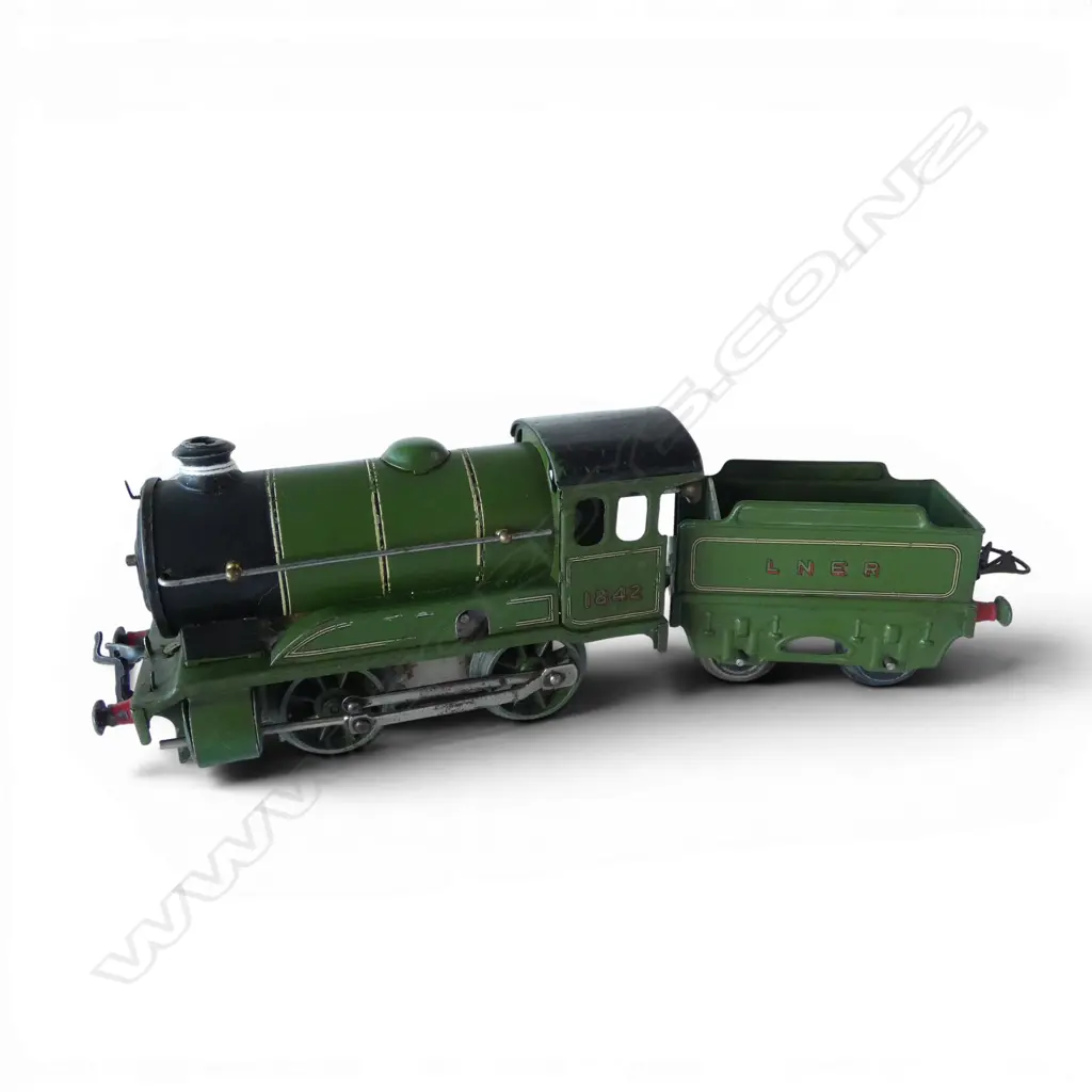 VINTAGE HORNBY MODEL RAILWAY LOCOMOTIVE No.501 1842, WINDUP w TENDER Image 1++